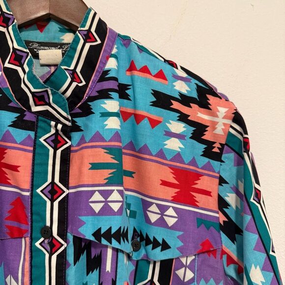 VTG Women's Diamond L Western Wear Button Down Shirt USA Size Large - Picture 2 of 7
